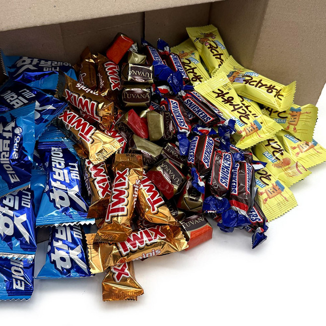 초코바&초콜릿 5종 자유시간 10개+트윅스 10개+스니커즈 10개+핫브레이크 10개+투바나초콜릿 20개 총60개 (개별포장)