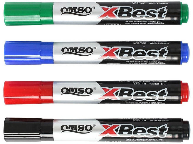 유성매직 4색세트(3mm) 컬러유성매직, 상세페이지 참조, 상세페이지 참조