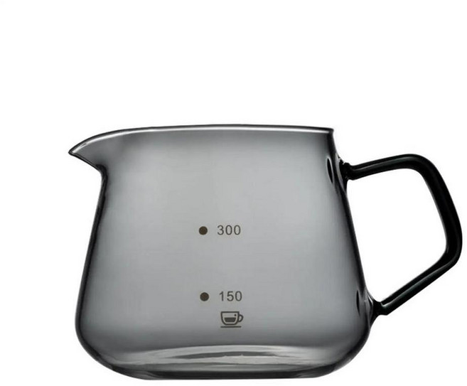 재사용 가능한 유리 커피 서버 빈티지 주전자 드리퍼 가정 호텔 카페 주방 450 600ml 커피 서버 유리 커피, 4.450ml  검정색