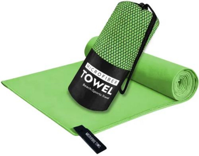 스포츠타올 운동타월 속건 초흡수성 울트라 소프트 컴팩트 경량 캠핑 해변 피트니스 체육관용 극세사 타월, 3.Sky blue, 18) Fluorescent Green - 40x60c, 없음