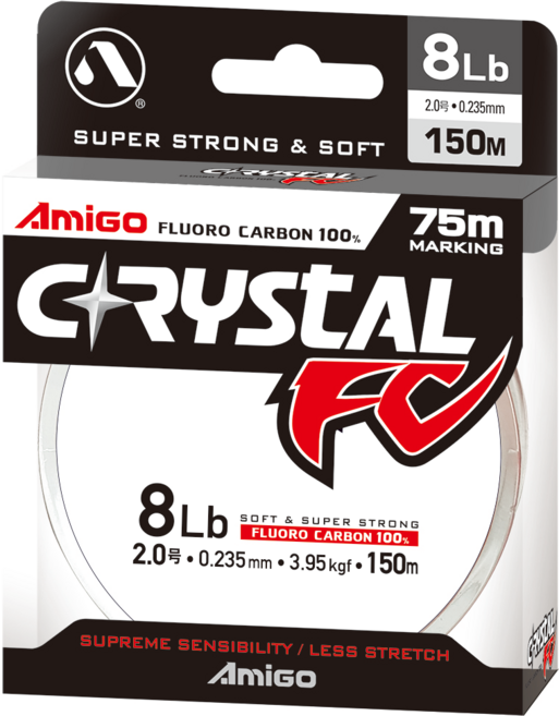 아미고 크리스탈 FC 150m 클리어 루어전용 민물원줄 쇼크리더 카본줄, 3.5호, 1개