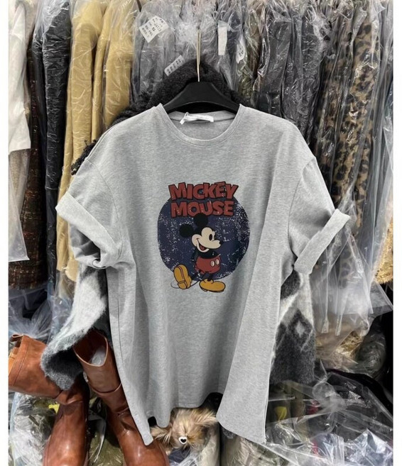 미키마우스 여성용 루즈오버핏 레트로디자인 반팔티셔츠
