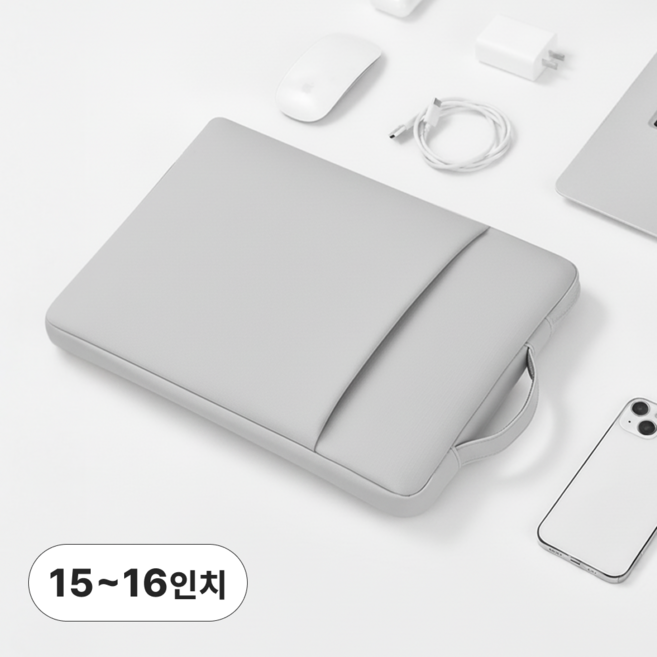 제로필 모서리보호 14인치 16인치 노트북파우치, 1개, 라이트그레이