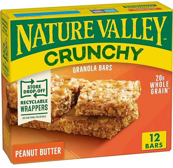 네이쳐밸리 크런치 그래놀라 바 피넛버터 6개입 홀 그레인, 253g, 1개 - 쿠팡