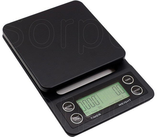 가정용 디지털 주방 전자 타이머 커피 저울 0.1g, 배터리형, 블랙, 1kg
