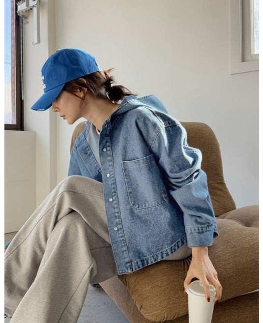 連帽牛仔外套 率性街頭風