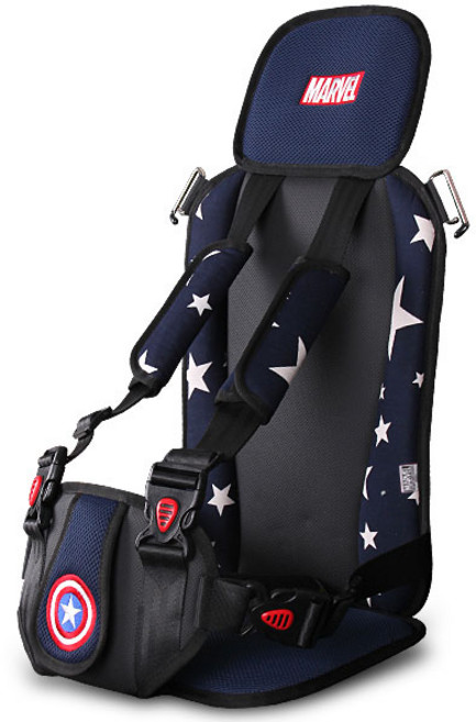 베베카 캐릭터 유아 아동 어린이 휴대용카시트 토들러 주니어 보조카시트 마블_스파이더맨 캡틴아메리카 1세 2세 3세 4세 5세 6세 7세, 캡틴아메리카 (네이비)