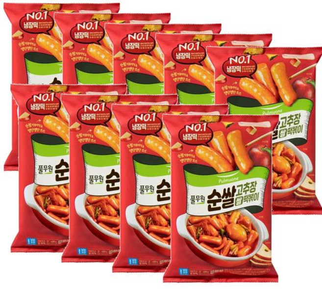 풀무원 쌀 순쌀 떡볶이 (2인분), 9개, 480g