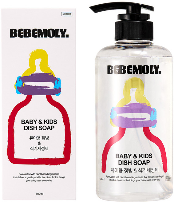 베베몰리 친환경 젖병세정제 액상형 무향/유아식기세정제, 1개, 500ml