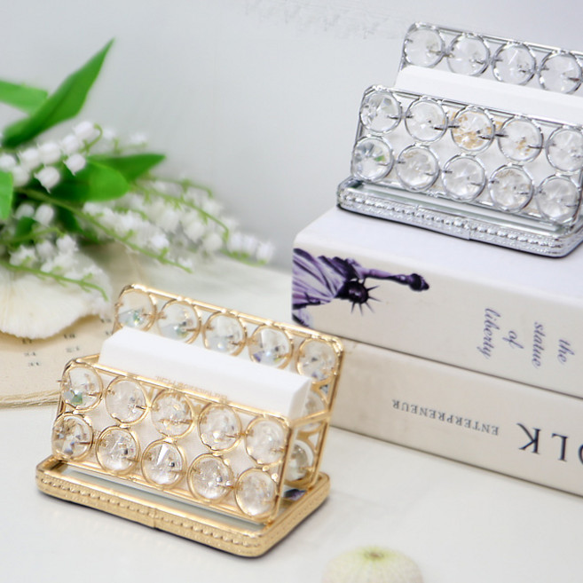 내일의공간 크리스탈 명함 홀더 (명함 꽂이), 1개, 실버