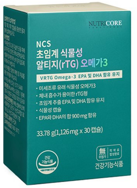 초임계 식물성 알티지(rTG) 오메가3, 30정, 1개
