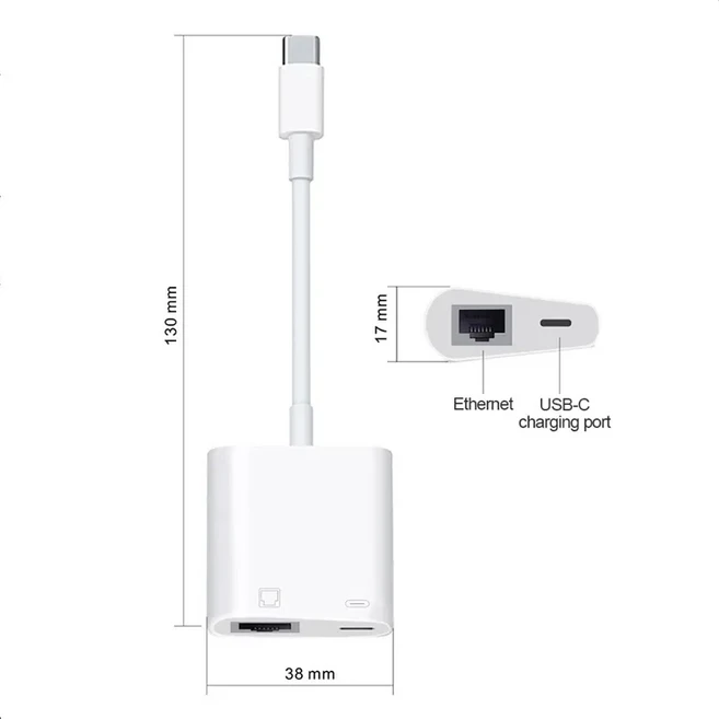 아이폰 아이패드 USB 젠더 킷 메모리 외장하드 미러링 코딩 키보드 마우스 슈퍼 OTG, C타입_CL3_LAN1G+충전