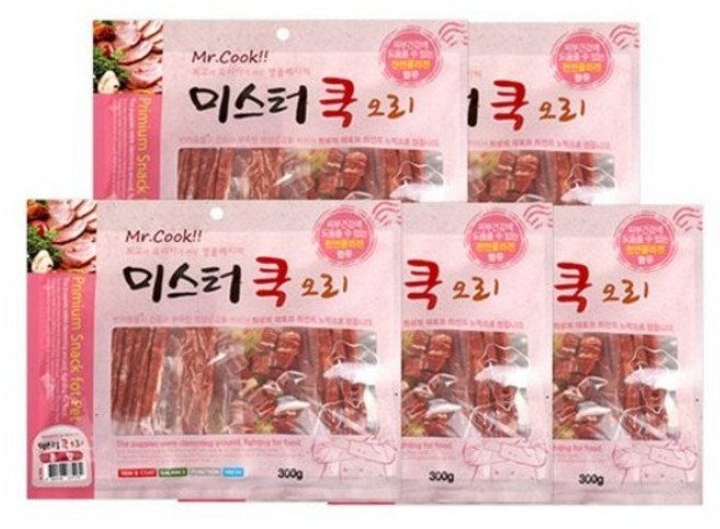 미스터쿡 강아지 간식 스테이크, 오리스테이크, 300g, 15개