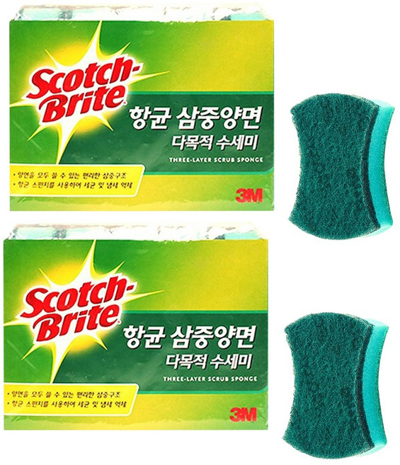 스카치브라이트 다목적 수세미, 5개입, 2개