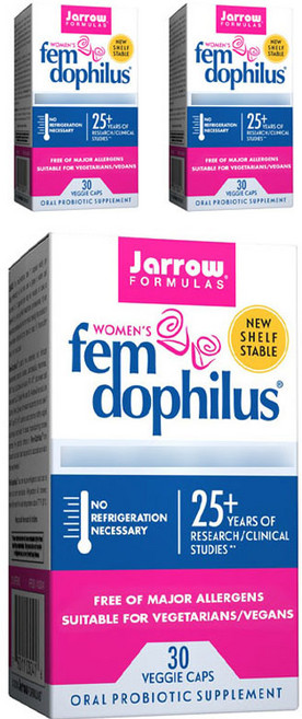 Jarrow FORMULAS 賈羅公式 Fem Dophilus女性10億CFU益生菌素食膠囊, 30顆, 3罐
