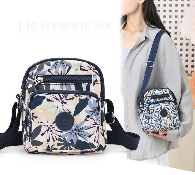 여성용 나일론 숄더백 방수 미니 크로스백 핸드폰 가방