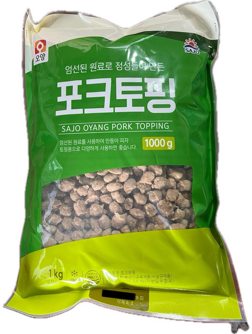 사조 오양 남부 엄선된 원료로 정성들여 만든 포크토핑 - 아이스팩 2개만 기본 무료 제공 (추가 필요시 별도 구매), 1kg, 3개