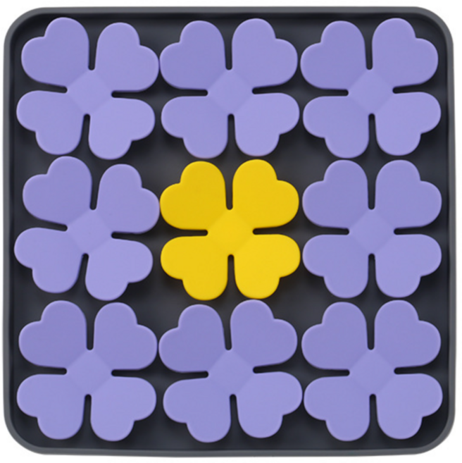 롤링페이퍼 실리콘 노즈워크 매트 강아지 고양이 급체방지 식기, 1개, 퍼플