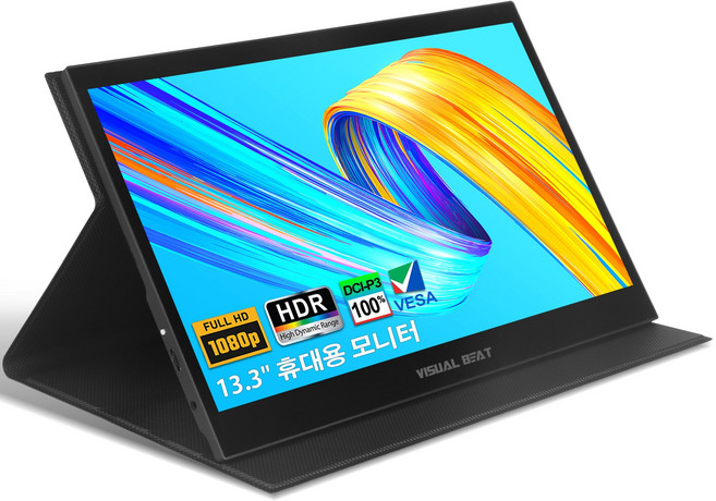 Visual Beat 33.7cm FULL HD DEX 포터블 IPS HDR 13인치 휴대용 모니터 R13PM01
