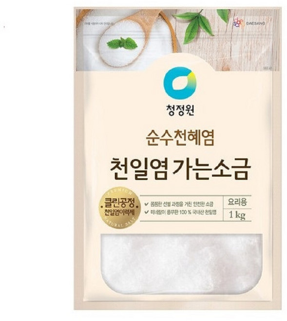 청정원 천일염 가는소금, 1kg, 10개