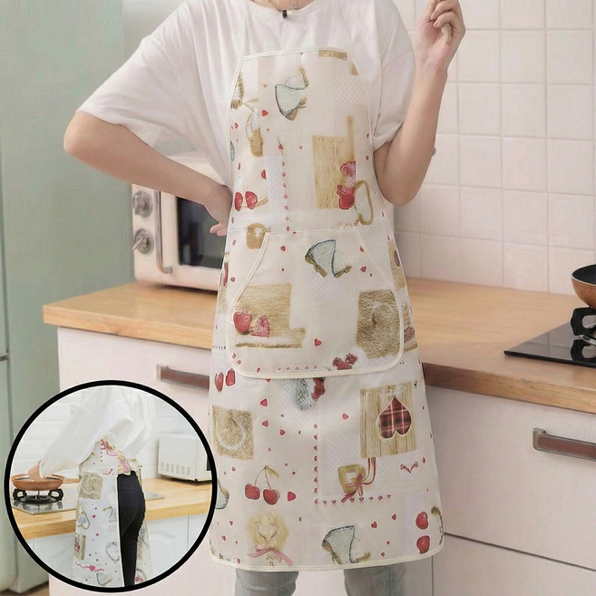 엘로 끈없는 철사 앞치마, 1개, 레드