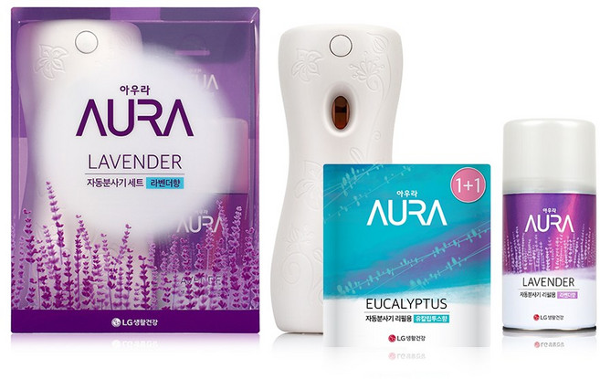 LG생활건강 아우라 자동분사기세트 1개+유칼립투스 리필1+1 1개, 1세트