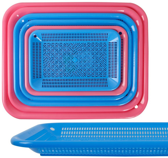 국산 마르미 사각 채반(색상랜덤) NA 플라스틱 대형 바구니 소쿠리 광주리