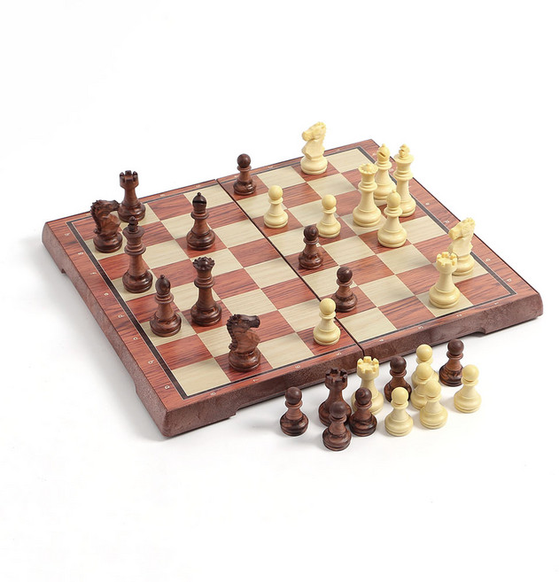 제임스마켓트렌드 앤티크 접이식 자석 체스 31.5cm 브라운 앤티크체스