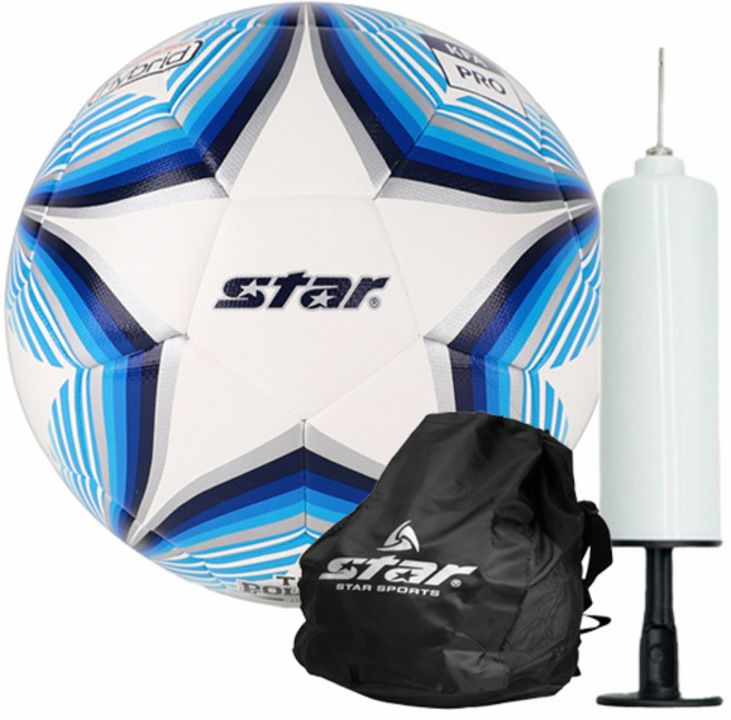 스타 축구공 더 폴라리스 2000H + 펌프 + 공가방, 화이트, 1개