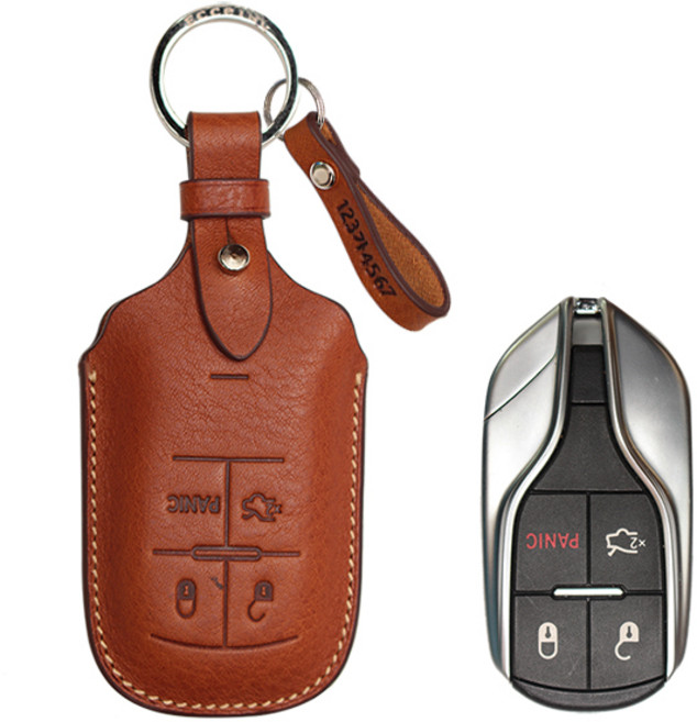 [에첼소] 마세라티 호환 스마트키케이스 자동차키홀더 각인포함 키홀더, 탄