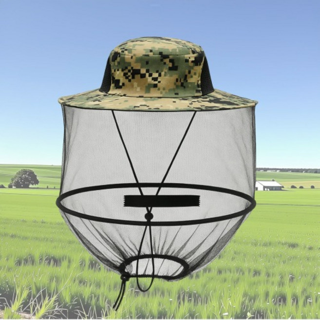 밀리터리 방충망 모기장 모자 자외선차단 해충차단 디지털