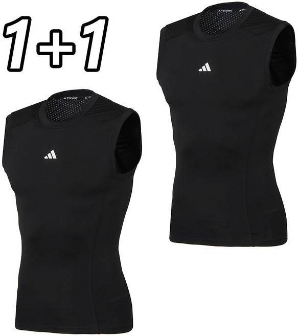 [1+1] 아디다스 민소매 스포츠 나시 나시티 TF 블랙 남여공용 운동복 + ALS 마스크