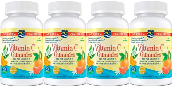 노르딕네츄럴스 비타민 C 구미젤리 타르트 귤 125mg 구미젤리 120개 x 4, 4개 - 쿠팡