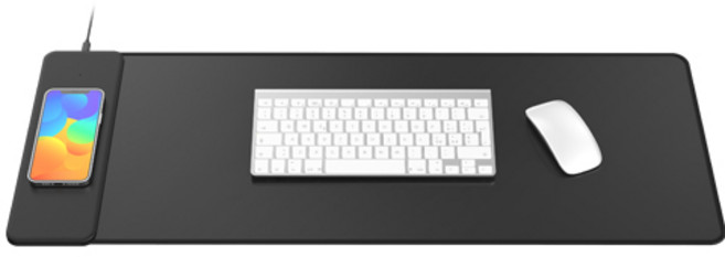 프라임큐 15W 고속 C타입 무선충전 마우스 장패드, 2개, 블랙