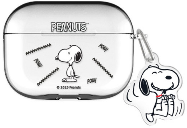 스누피 에어팟프로2/에어팟3/에어팟4 클리어 케이스 +아크릴키링 세트, 빈티지 스누피 하루_기다림, AirPods Pro(2세대), 1개