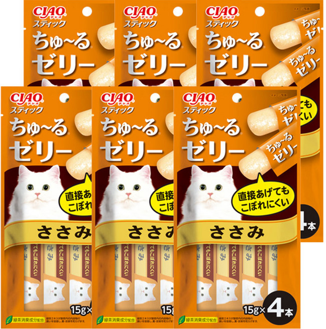 이나바 챠오스틱 닭가슴살 (TSC-123) 60g 6팩리뉴얼태국산, 6개