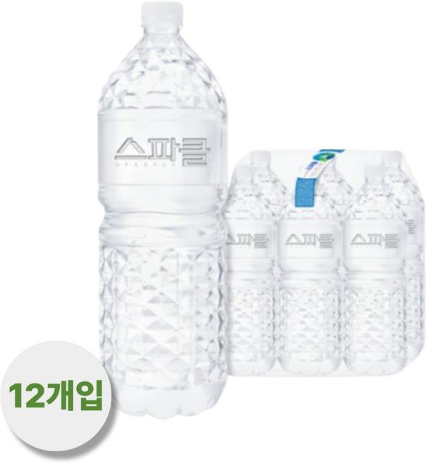 스파클 무라벨 천연암반수 안전한생수 깨끗한물 미네랄워터, 2L, 12개