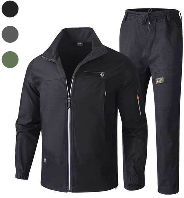 Titikong 남성 방풍 방수 작업복 세트 상하의 투피스 야외 방한 등산복 바람막이