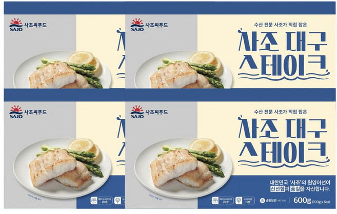 사조씨푸드 순살 대구스테이크, 4개, 600g