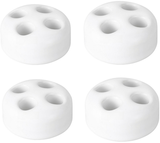 아르앤유 4구 세라믹 다용도 칫솔꽂이, 화이트, 4개