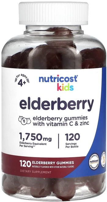 Nutricost 어린이 엘더베리 만 4세 이상 1750mg 구미젤리 120개, Nutricost어린이엘더베리만4세이상1750mg구미젤, 1개, 120정 - 쿠팡