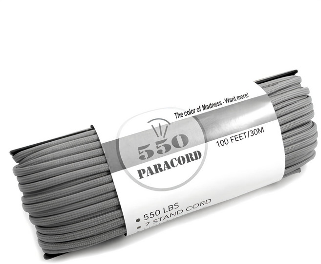 550 LBS 軍規七芯傘繩, 自然灰, 1個