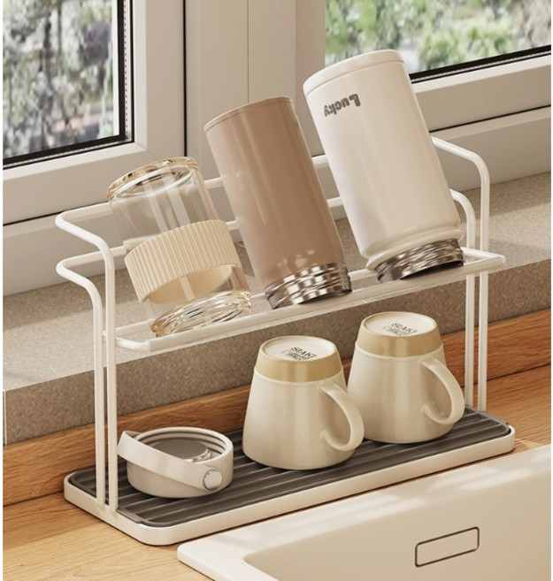 물병 텀블러 컵 건조 트레이, 경사형 텀블러 건조대, 1개