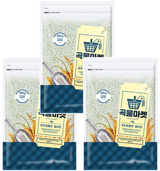 [더프레시] 곡물마켓 국내산 찹쌀 500g x 3, 3개