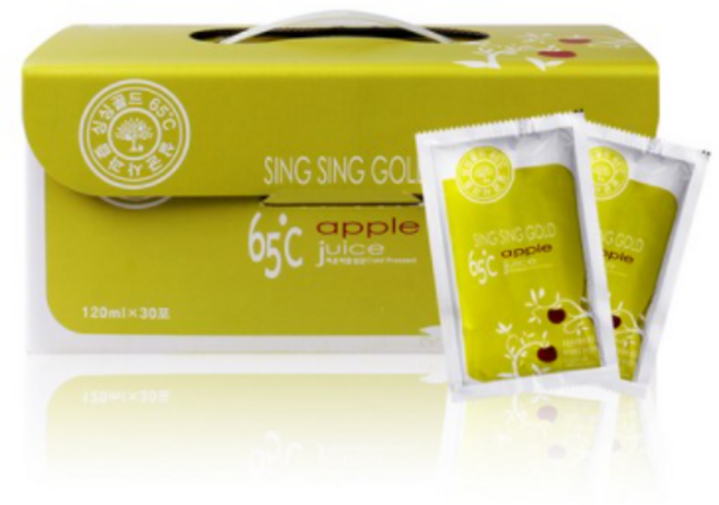 싱싱골드 65도 살균 사과즙, 210개, 120ml