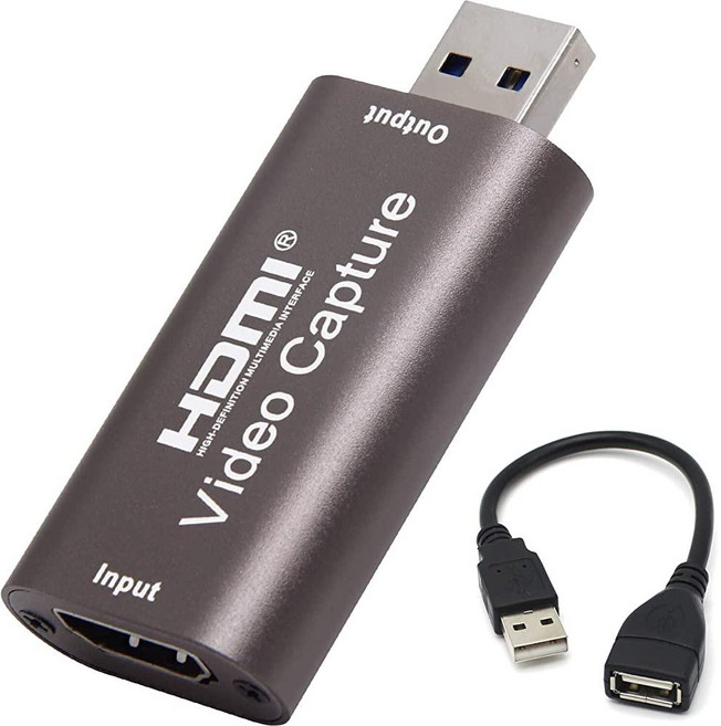 BlueAVS HDMI to USB 비디오 캡처 카드 1080P DSLR 캠코더 액션 캠을 통한 라이브 비디오 스트리밍 녹화용 (커피), Coffee, 커피