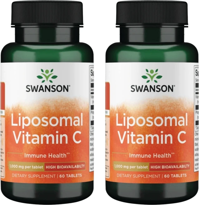 스완슨 리포솜 비타민C 1000mg 60정 2개 인지질 Liposomal VitaminC, 기본 - 쿠팡