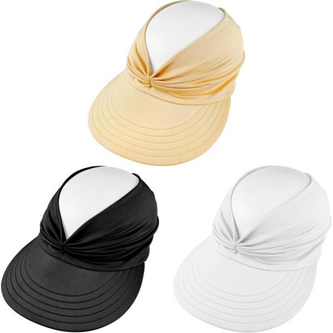 ONESING 3-6피스 선햇 여성용 스트로 바이저 모자 UV 프로텍션 선 조절 가능한 여름 비치, One Size, Mixcolor -3pcs, 1개