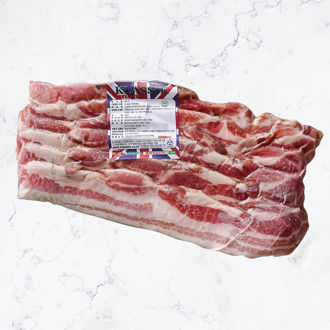 영국식 생 베이컨 English Streaky Bacon 500g(Unsmoked) Thick cut 10%, 500g, 1개