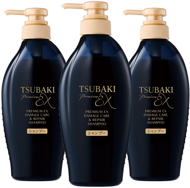 츠바키 프리미엄 EX 데미지케어 앤 리페어 샴푸 450ml, 3개